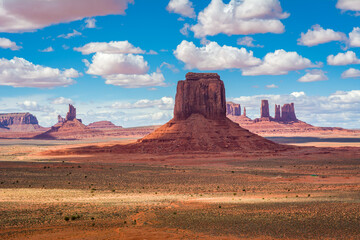 Famous red rocks of Monument Valley. Navajo Tribal Park landscape, USA