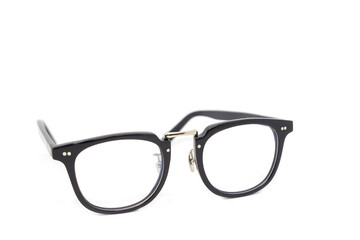 Black frame glasses  on white background