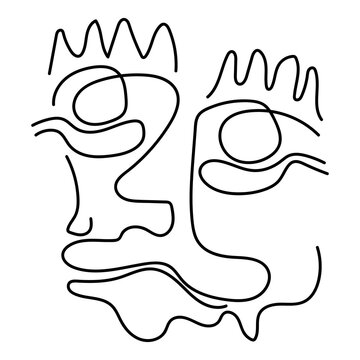 hand drawn illustration of  face