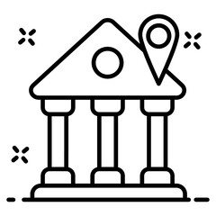 
Bank location icon design, financial institute address 
