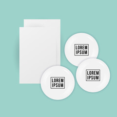 Mockup cards and white pins vector design