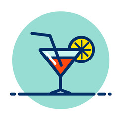 Vector cocktail drink color icon