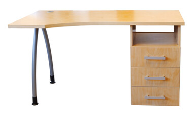 Office desk on white background