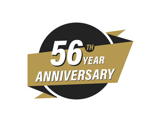 56 Year Anniversary Vector images Design Illustration