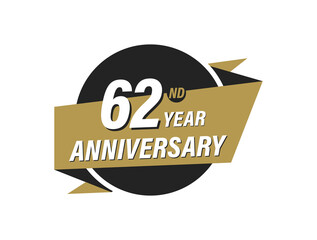 62 Year Anniversary Vector images Design Illustration