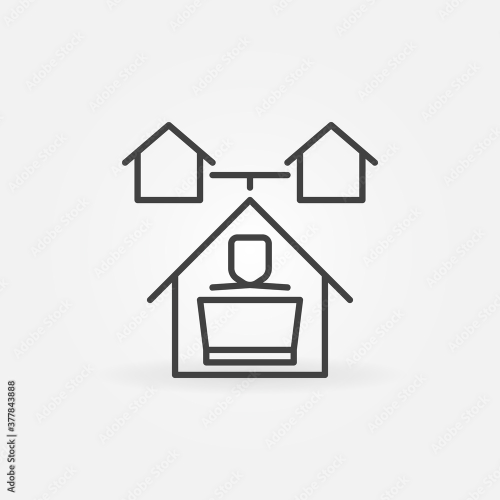 Aufkleber vector work from home outline vector concept icon or design element