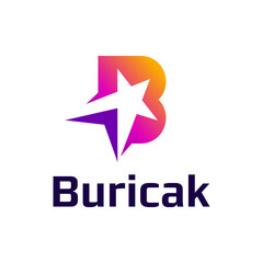 Obraz premium letter B with star logo design