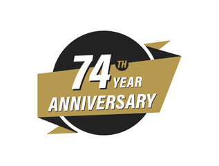 74 Year Anniversary Vector images Design Illustration