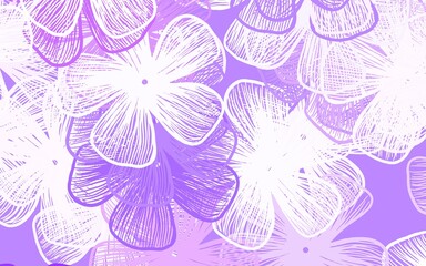 Light Purple vector doodle texture with flowers