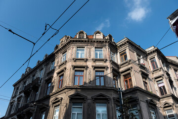Fototapeta na wymiar Old Apartment, Istiklal Avenue, Beyoglu district of Istanbul.