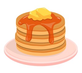 Delicious pancakes isolated on white background