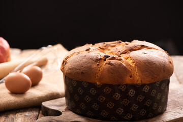 Traditional italian christams cake panettone