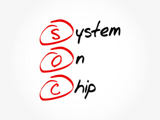 SOC - System On Chip acronym, technology concept background