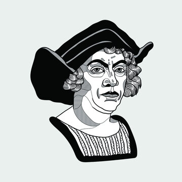 Christopher Columbus. Vector illustration hand drawn.