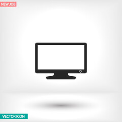 Monitor vector icon , lorem ipsum Flat design