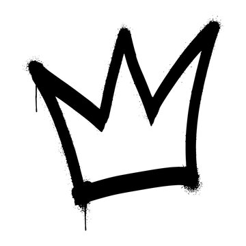 graffiti spray Crown isolated on white background. vector illustration.