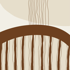 Abstract background with vertical stripes creating a rhythm. Minimalistic Scandinavian style. Vector illustration of Nordic organic shapes.