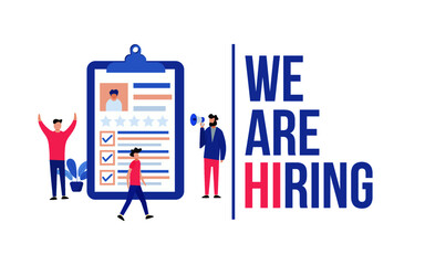 illustration of vacancy with we are hiring word