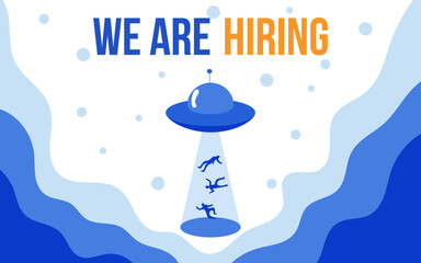 illustration of vacancy with we are hiring word