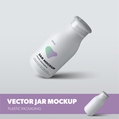 Vector packaging template with realistic shadows, with screw cap isolated on white background.