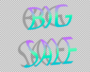 Big sale paper on transparent background, vector illustration for your design. EPS 10