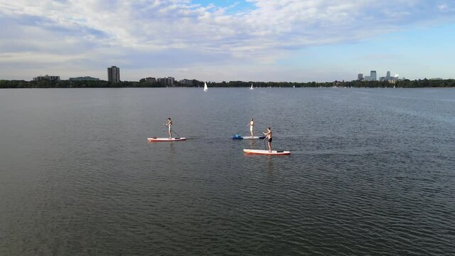 Paddle At Lake Calhound Bde Maka Ska In Minneapolis During Summer Time