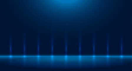 Blue empty room studio used for background and display of content design. banner for advertise product on website. Illustration design.