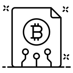 
An icon design of bitcoin file, flat vector style 
