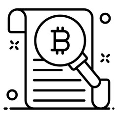
Bitcoin case study icon design, vector of data analytics 
