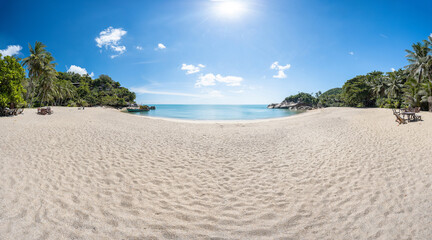 Panorama view of Haad Thansadet in Phangan Island, Thailand