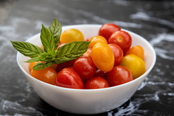 Red and yellow cherry tomatoes