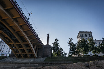 bridge over the river view from below,