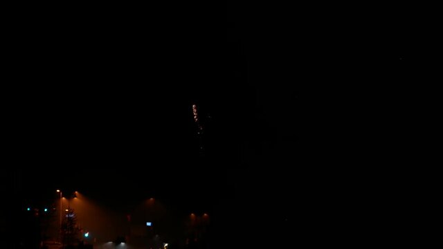 Motion of firework display on Canada day for celebrating Canada 150 years