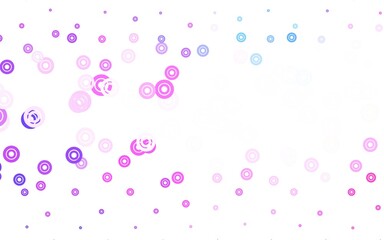 Light Pink, Blue vector background with bubbles.