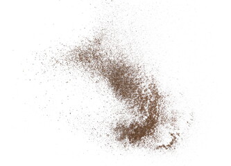 Dirt dust isolated on white background and texture, with clipping path, top view