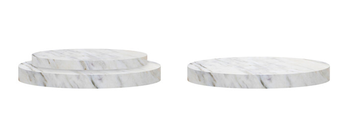 Marble stone stage grunge texture on white background for product showing. (Clipping path)
