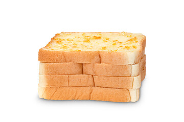 Bread sliced with orange jam isolated on white background