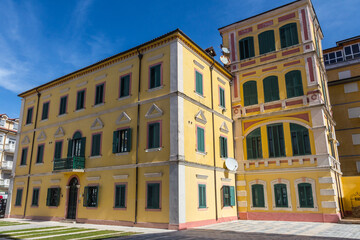 Fototapeta premium Beautiful historic house on the street of Shkodra. Albania