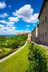 Fototapeta na wymiar Colle Val d'Elsa town skyline, church and panoramic view. Siena, Tuscany, Italy