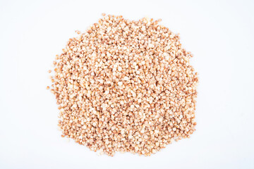 A pile of cereal grain sorghum rice on white background