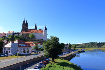 Obraz premium July 26 2020 - Meissen/Germany: The castle hill of Meissen in Saxony