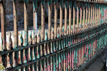 Old Victorian Iron Railing with Peeling Paint 