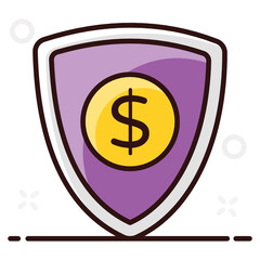 
Dollar on a security shield, financial shield 
