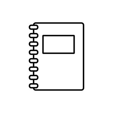 Black Paper notebook icon, flat design.