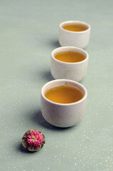 Traditional green tea in a ceramic dish