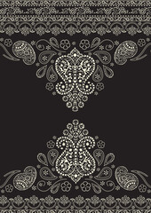 Decorative paisley border pattern design.  