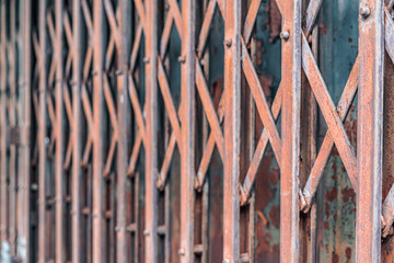 Rusty iron door Used in ancient houses of Thailand