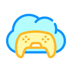 game safe cloud color icon vector illustration