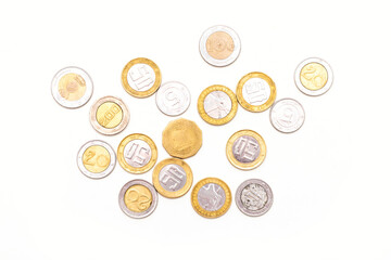 Algeria money coins isolated on white background