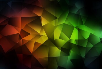 Dark Green, Red vector gradient triangles template.